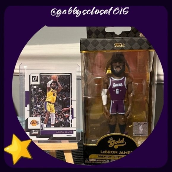 💋 New Funko Gold NBA Premium Vinyl Figure 5”T and Basketball Card LeBron James - Picture 1 of 10